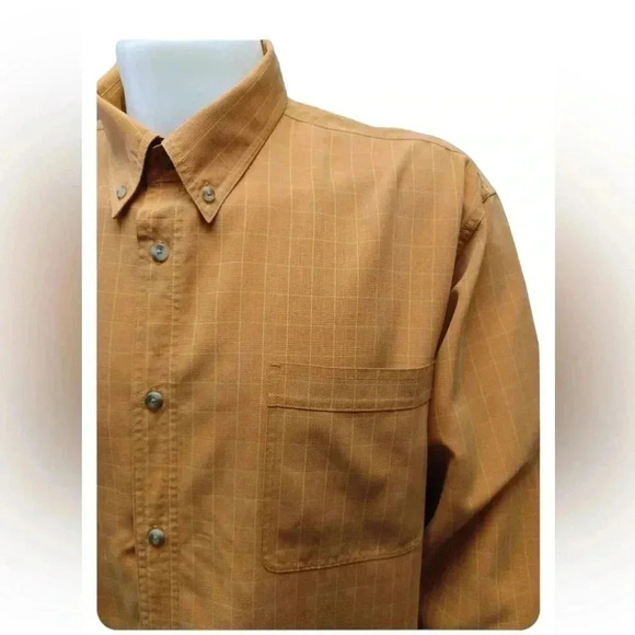 Columbia Ling Sleeve Dress Shirt Copper &  Gold Size XXL - Picture 2 of 9